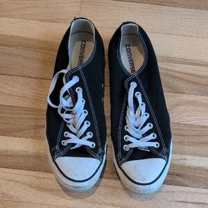 Converse Black Low-Top Canvas Sneakers with White Details